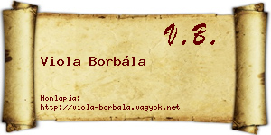 Viola Borbála névjegykártya